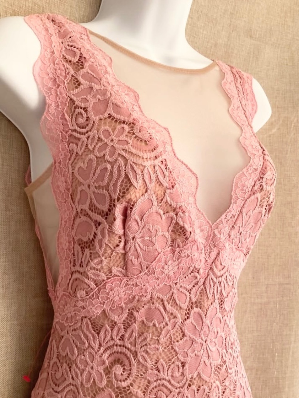 NWT bebe Mauve Lace Dress , XS